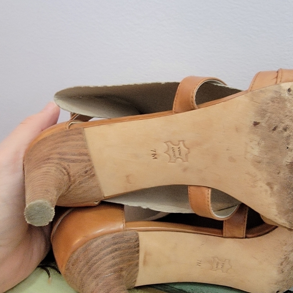 Via Spiga Hilda Cognac alwather Sandals Size 7 - Picture 5 of 8